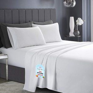 *New Queen or King 1800 TC Series 4 Piece Bed Sheets - Soft Brushed